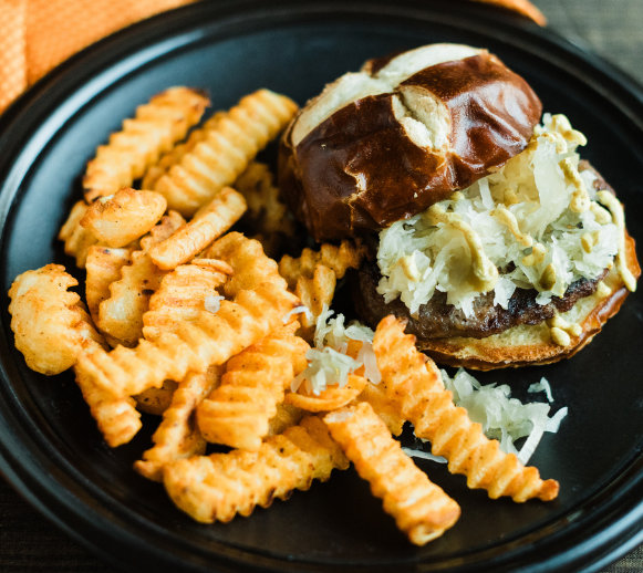 Oktoberfest Burgers w/ Fries — Grab & Go / freezer meal