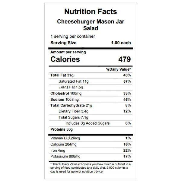 Cheeseburger Mason Jar Salad — June 18 or June 23