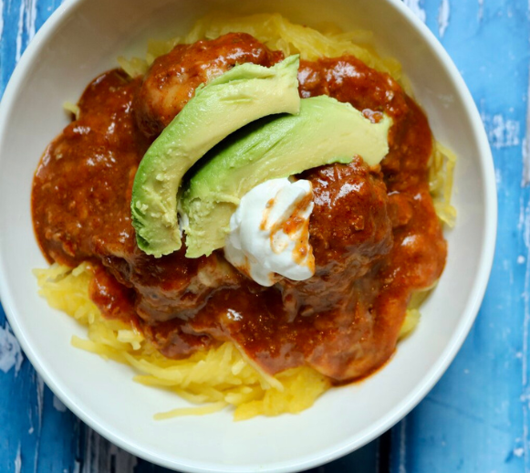 Saucy Enchilada Meatballs w/ Veggies & Yellow Rice — Grab & Go / freezer meal