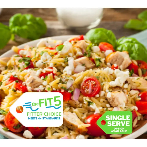 Caprese Chicken (or White Bean) Orzo Casserole — April 23 or April 28
