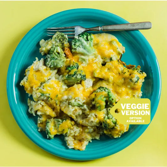 Creamy Chicken (or White Bean) Broccoli Rice Casserole — Grab & Go / freezer meal