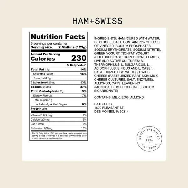 Ham + Swiss or Double Chocolate or Banana Bread Muffin Batter by Batch Balanced — March 26 or March 31