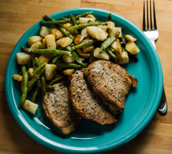 Maple-Garlic Pork Chops w/ Roasted Potatoes — September 9 or September 14