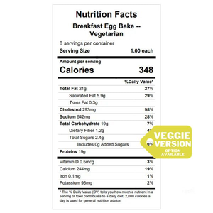 Breakfast Egg Bake (Bacon, Ham, Sausage, or Vegetarian) — Grab & Go / freezer meal