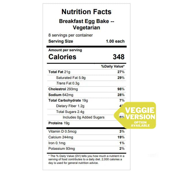 Breakfast Egg Bake (Bacon, Ham, Sausage, or Vegetarian) — Grab & Go / freezer meal