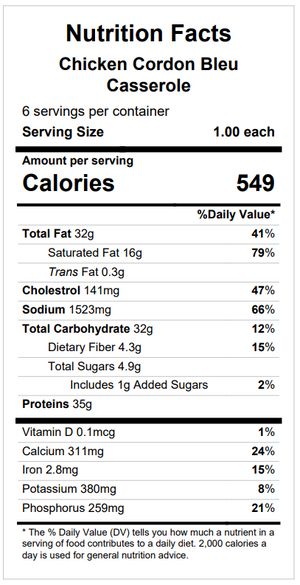Chicken Cordon Bleu Casserole — March 11 or March 16