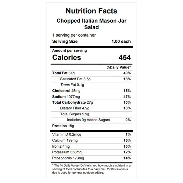 Chopped Italian Mason Jar Salad — July 23 or July 28