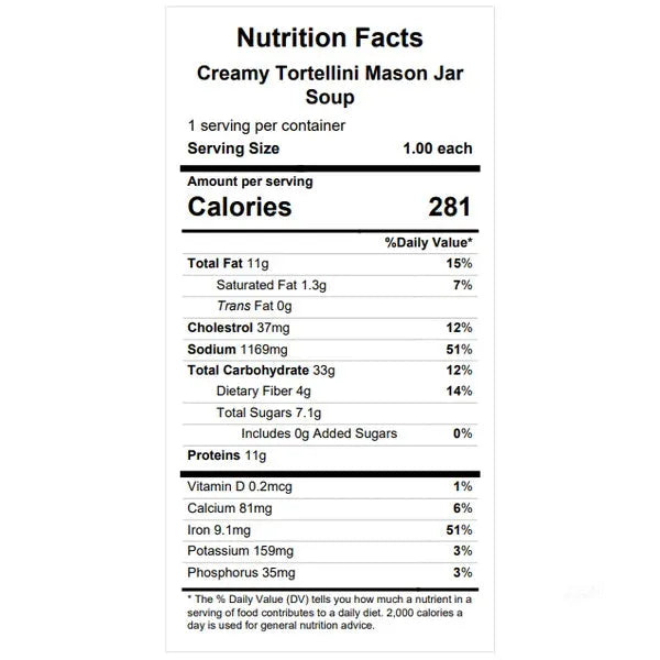 Creamy Tortellini Mason Jar Soup — February 19 or February 24