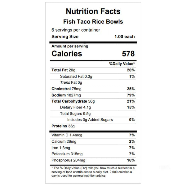 Fish Taco Rice Bowls — Grab & Go / freezer meal