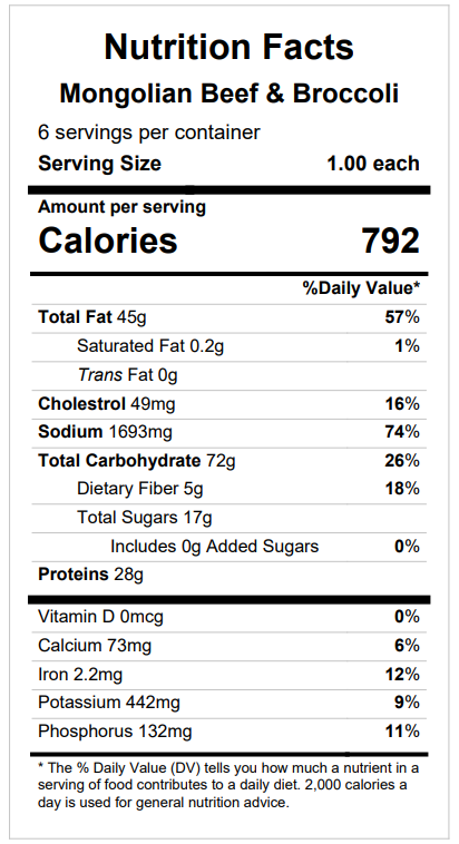 Mongolian Beef & Broccoli — December 17 or December 22