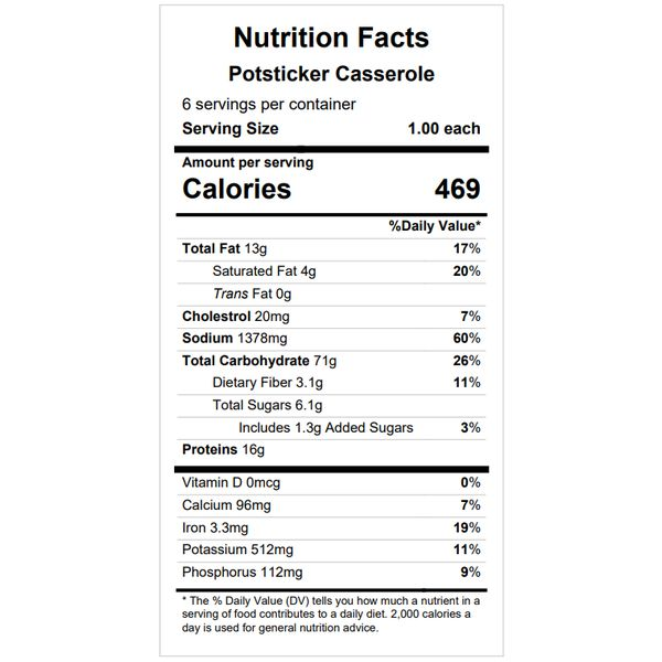 Potsticker Casserole w/ Baby Bok Choy (vegetarian option available) — February 4 or February 9