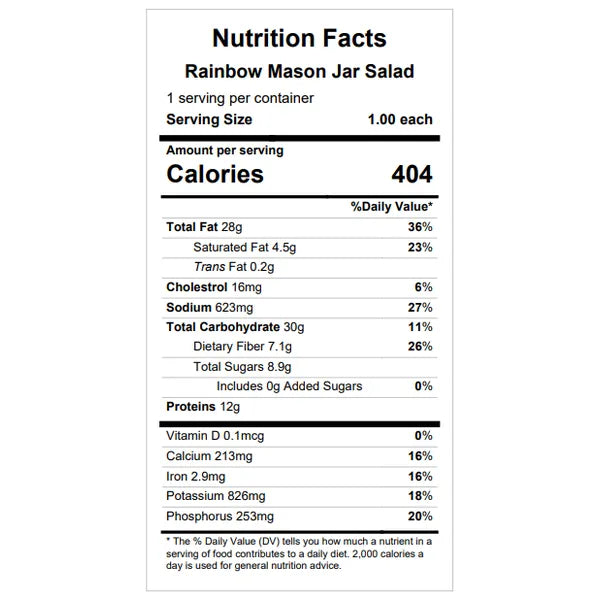 Rainbow Mason Jar Salad — August 6 or August 11
