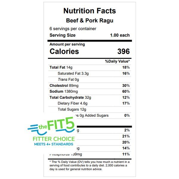 Beef & Pork Ragu — Grab & Go / freezer meal