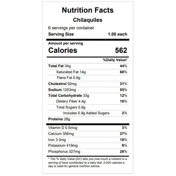 Chilaquiles (vegetarian option available) — August 6 or August 11