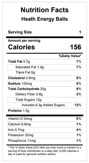 Monster / Heath Energy Balls — June 25 or June 30