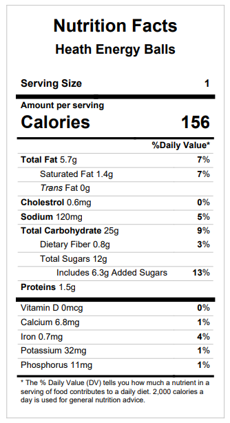 Monster / Heath Energy Balls — June 25 or June 30