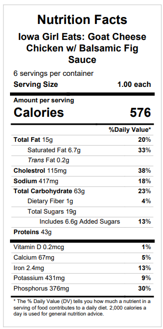 Iowa Girl Eats: Goat Cheese Chicken w/ Balsamic Fig Sauce — December 17 or December 22