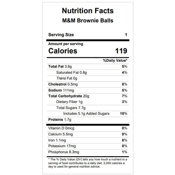 Monster Cookie / M&M Brownie Balls — March 4 or March 9