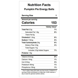 Monster / Pumpkin Pie Energy Balls — September 3 or September 8