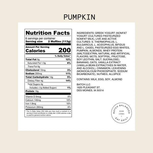 Ham + Swiss or Double Chocolate or Pumpkin Muffin Batter by Batch Balanced — September 10 or September 15