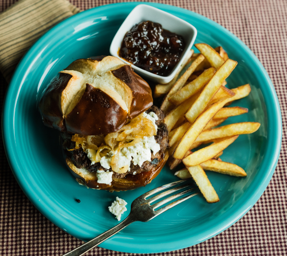 Bacon Boursin Burgers w/ French Fries — May 14 or May 19