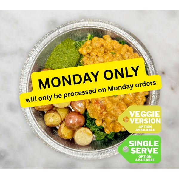 Vegan Indian Butter Chickpeas w/ Cumin Potatoes Bowl by New World Kitchen — August 17 ONLY