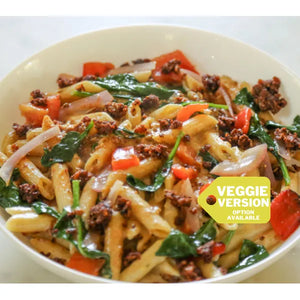 Vegan Sweet Corn Pasta w/ Butternut Chorizo Bowl by New World Kitchen — October 13 only