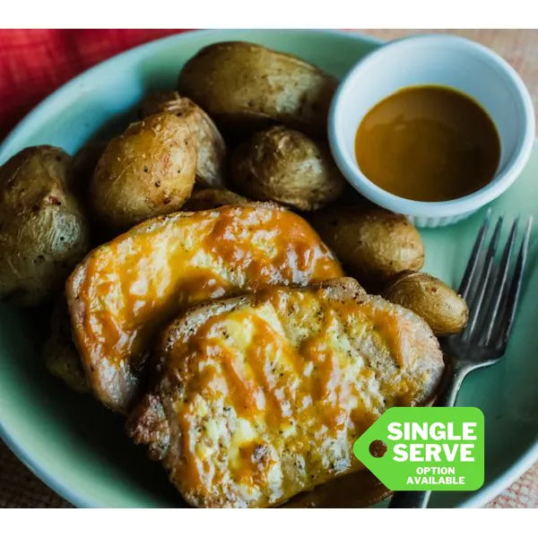 Golden BBQ Sheet Pan Pork w/ Roasted Baby Potatoes — July 23 or July 28