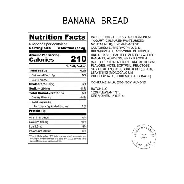 Turkey + Cheddar or Chocolate Peanut Butter or Banana Bread Muffin Batter by Batch Balanced — May 14 or May 19