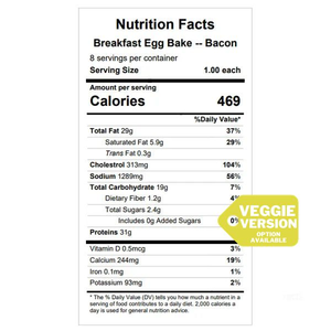 Breakfast Egg Bake (Bacon, Ham, Sausage, or Vegetarian) — Grab & Go / freezer meal