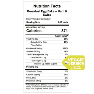 Breakfast Egg Bake (Bacon, Ham, Sausage, or Vegetarian) — Grab & Go / freezer meal