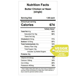 Butter Chicken (or Chickpeas) w/ Naan — January 14 or January 19