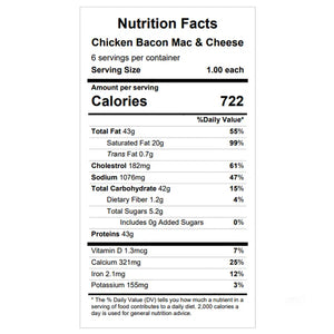 Chicken Bacon Mac & Cheese — Grab & Go / freezer meal