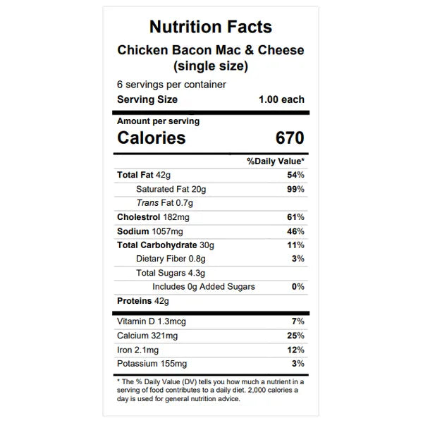 Chicken Bacon Mac & Cheese — May 14 or May 19