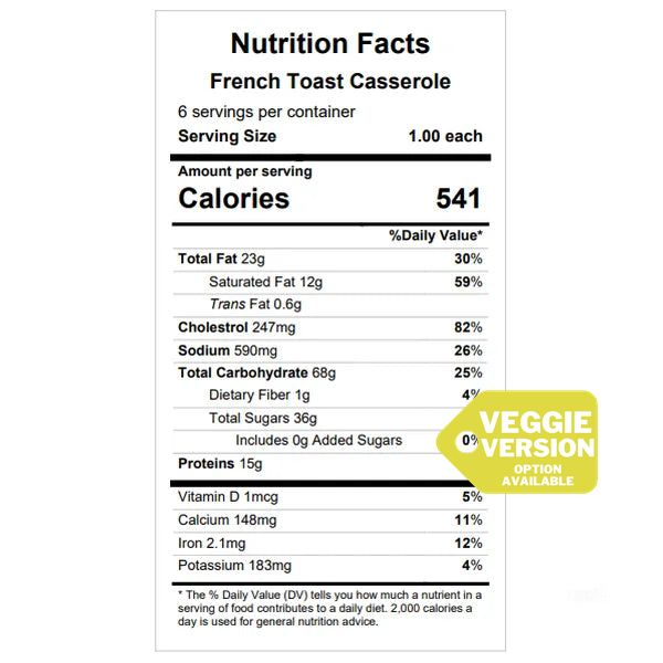 French Toast Casserole — Grab & Go / freezer meal