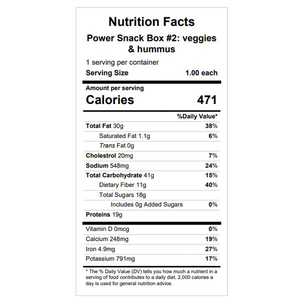 Hummus & Veggies Snack Box — April 22 or April 27