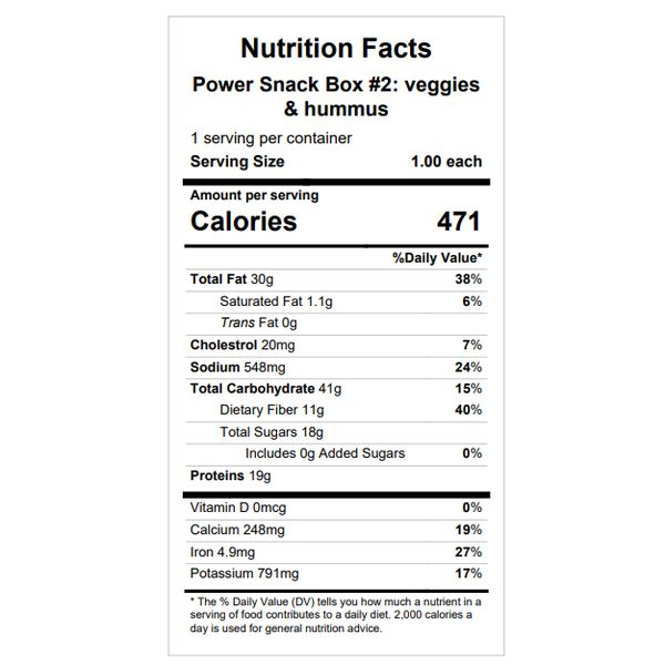 Hummus & Veggies Snack Box — April 22 or April 27