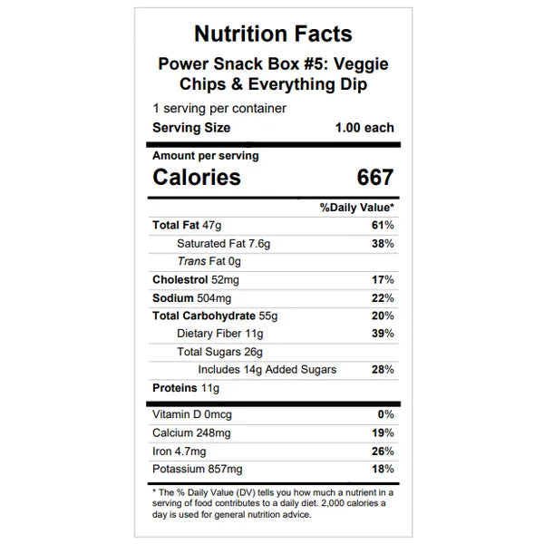 Veggie Chips & Everything Dip Snack Box — September 17 or September 22