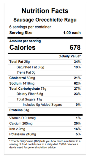 Sausage Orecchiette Ragu — December 3 or December 8