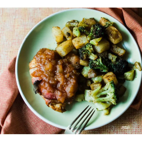 Apple Bacon-Wrapped BBQ Chicken Sheet Pan — Grab & Go / freezer meal