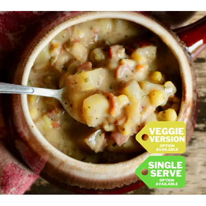 Bacon Corn Chowder (vegetarian option available) — February 12 or February 17