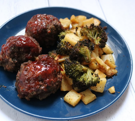 BBQ Meatballs w/ Roasted Potatoes & Broccoli — Grab & Go / freezer meal