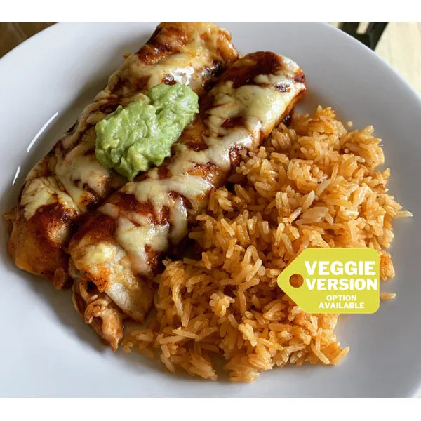 Beef (OR Black Bean) & Veggie Enchiladas w/ Spanish Rice — October 1 or October 6