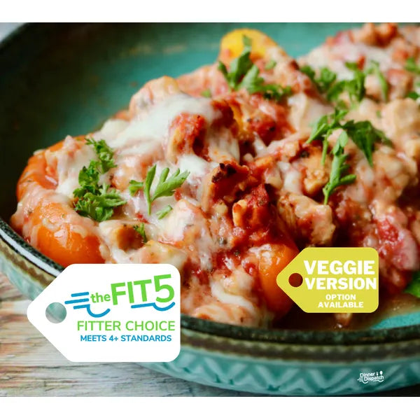Chicken (or Vegetarian) Parmesan Stuffed Peppers — Grab & Go / freezer meal