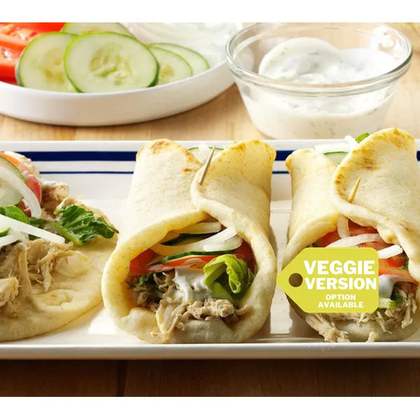 Greek Chicken (or Falafel) Gyros — July 23 or July 28