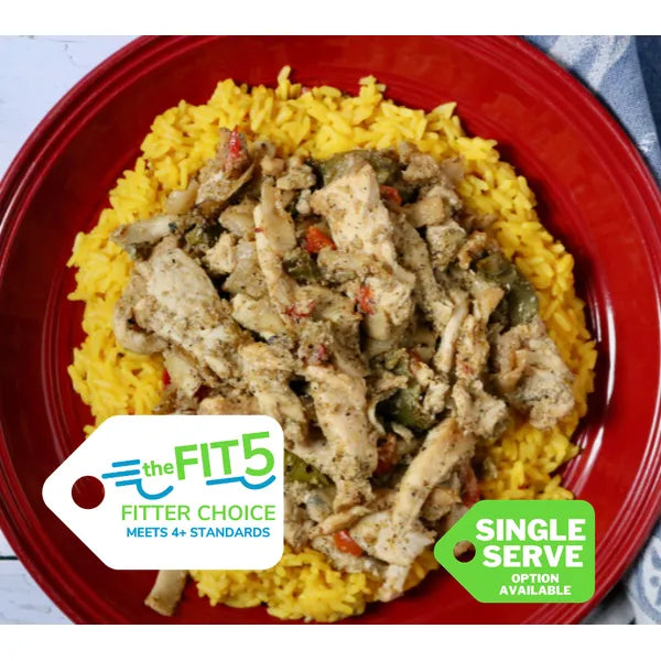 Montreal Chicken & Peppers w/ Yellow Rice — February 26 or March 3