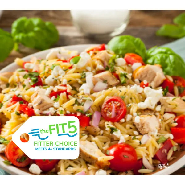 Caprese Chicken (or White Bean) Orzo Casserole — Grab & Go / freezer meal